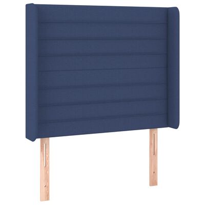 vidaXL Čelo postele typu ušák modré 83x16x118/128 cm textil