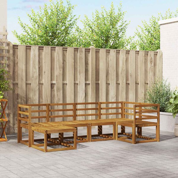 vidaXL Venkovn&iacute; pohovkov&aacute; souprava 6 pcs Přirozen&aacute; a Kr&eacute;mov&aacute;