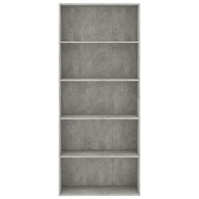 vidaXL 5patrová knihovna betonově šedá 80 x 30 x 189 cm dřevotříska