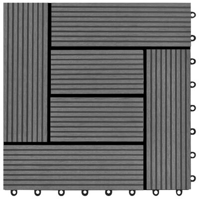 vidaXL 22 ks terasové dlaždice 30 x 30 cm 2 m² WPC šedé