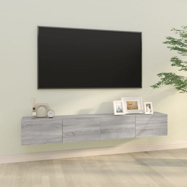 vidaXL N&aacute;stěnn&eacute; TV skř&iacute;ňky 2 ks &scaron;ed&eacute; sonoma 100 x 30 x 30 cm kompozit