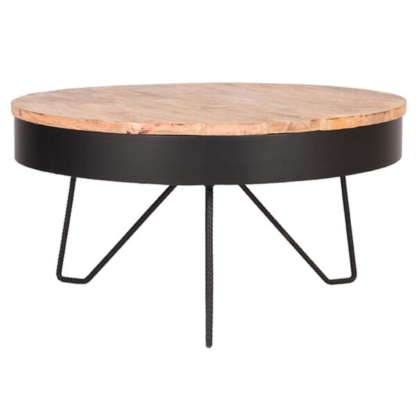 LABEL51 Konferenčn&iacute; stolek Saran 80 x 80 x 43 cm dřevo / čern&yacute;