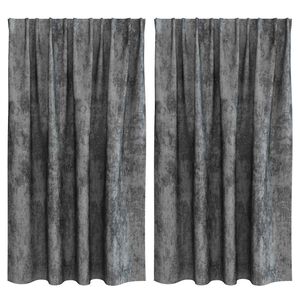 vidaXL Sametov&eacute; z&aacute;věsy se z&aacute;clonami 2 pcs &Scaron;ed&aacute; 140 x 140 cm samet