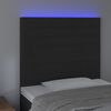 vidaXL Čelo postele s LED čern&eacute; 90x5x118/128 cm samet