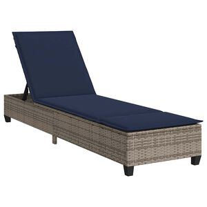 vidaXL Zahradn&iacute; leh&aacute;tko s pol&scaron;t&aacute;ři &scaron;ed&eacute; 55 x 200 x 25,5 cm polyratan