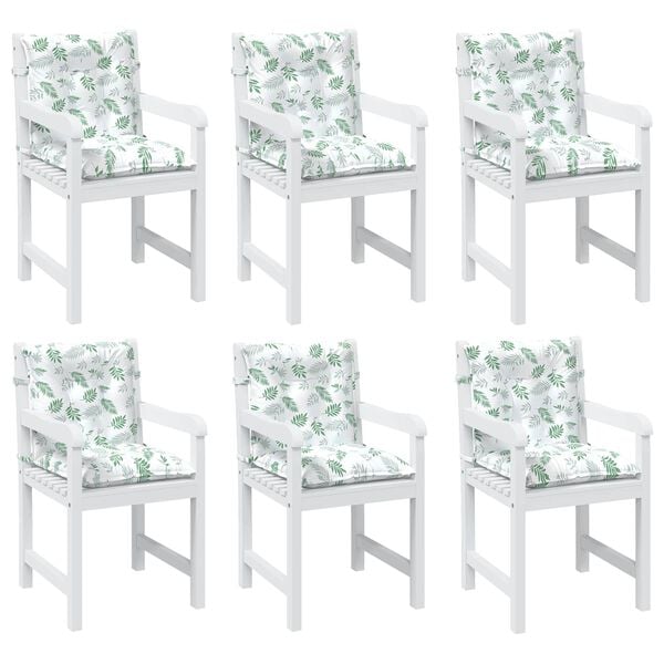 vidaXL Pol&scaron;t&aacute;ř na n&iacute;zkou židli List 6 pcs B&iacute;l&aacute; 100 x 50 x 7 cm oxford