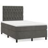vidaXL Box spring postel s matrac&iacute; tmavě &scaron;ed&aacute; 120 x 200 cm samet