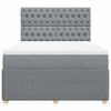 vidaXL Box spring postel s matrací světle šedá 140 x 190 cm textil