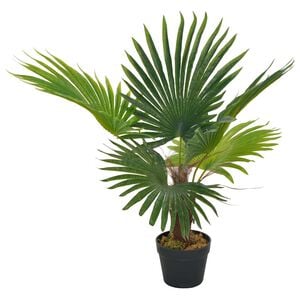 vidaXL Uměl&aacute; rostlina palma s květin&aacute;čem zelen&aacute; 70 cm