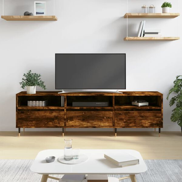 vidaXL TV skř&iacute;ňka kouřov&yacute; dub 150 x 30 x 44,5 cm kompozitn&iacute; dřevo