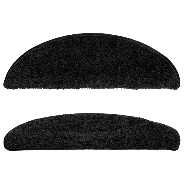 vidaXL Schodov&eacute; rohože 10 ks 56 x 17 x 3 cm čern&eacute;, půlkulat&eacute;