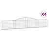 vidaXL Klenut&eacute; gabionov&eacute; ko&scaron;e 4 ks 400x30x60/80 cm pozinkovan&eacute; železo