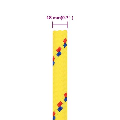 vidaXL Lodní lano žluté 18 mm 50 m polypropylen