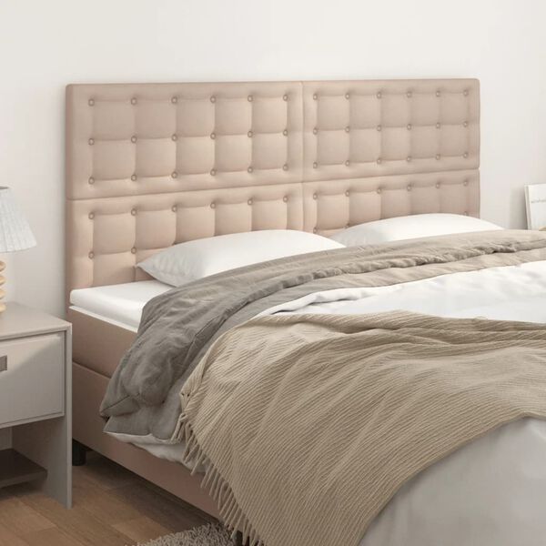 vidaXL Čelo postele Cappuccino 160x5x118/128 cm uměl&aacute; kůže