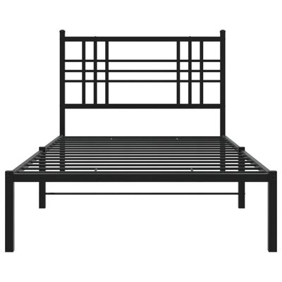 vidaXL Kovový rám postele s čelem černý 107 x 203 cm
