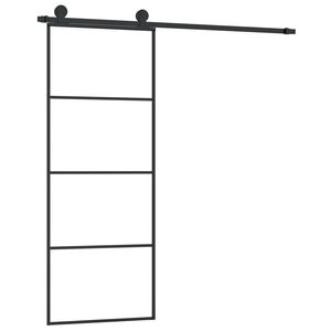vidaXL Posuvn&eacute; dveře s kov&aacute;n&iacute;m 76x205 cm ESG sklo a hlin&iacute;k