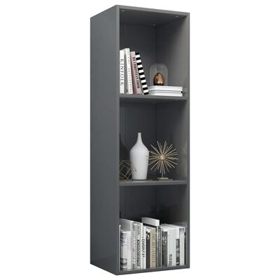 vidaXL Knihovna / TV skříňka šedá vysoký lesk 36x30x114 cm dřevotříska