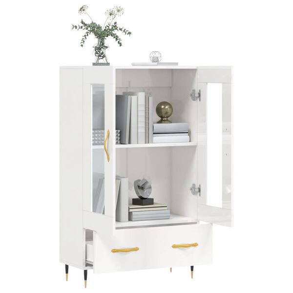 vidaXL Skř&iacute;ň highboard leskl&aacute; b&iacute;l&aacute; 69,5 x 31 x 115 cm kompozitn&iacute; dřevo