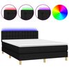 vidaXL Box spring postel s matrac&iacute; a LED čern&aacute; 140x200 cm textil