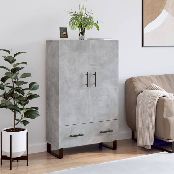 vidaXL Skř&iacute;ň highboard betonově &scaron;ed&aacute; 69,5x31x115 cm kompozitn&iacute; dřevo