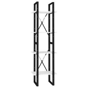 vidaXL 4patrov&aacute; knihovna b&iacute;l&aacute; 40 x 30 x 140 cm kompozitn&iacute; dřevo