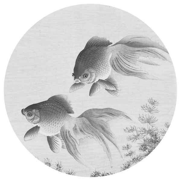 WallArt Kruhov&aacute; tapeta Two Goldfish 190 cm