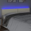 vidaXL Čelo postele s LED kr&eacute;mov&eacute; 160x5x78/88 cm uměl&aacute; kůže