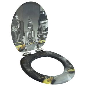 vidaXL WC sedátko s funkcí pomalého sklápění MDF motiv New Yorku