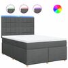 vidaXL Box spring postel s matrac&iacute; tmavě &scaron;ed&yacute; 140 x 190 cm textil