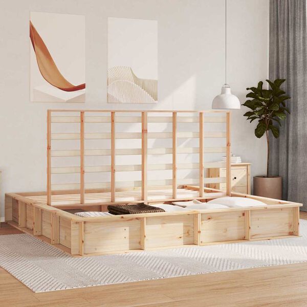 vidaXL R&aacute;m postele Hněd&aacute; 180 x 200 cm Masivn&iacute; borov&eacute; dřevo