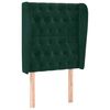 vidaXL Čelo postele typu u&scaron;&aacute;k tmavě zelen&eacute; 83 x 23 x 118/128 cm samet