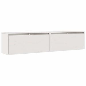 vidaXL N&aacute;stěnn&eacute; skř&iacute;ňky 2 ks b&iacute;l&eacute; 80 x 30 x 35 cm masivn&iacute; borov&eacute; dřevo