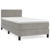 vidaXL Box spring postel s matrac&iacute; světle &scaron;ed&aacute; 100x200 cm samet