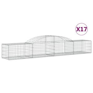 vidaXL Klenut&eacute; gabionov&eacute; ko&scaron;e 17 ks 300x50x40/60 cm pozinkovan&eacute; železo
