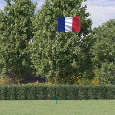 vidaXL Vlajka Francie a stožár 5,55 m hliník