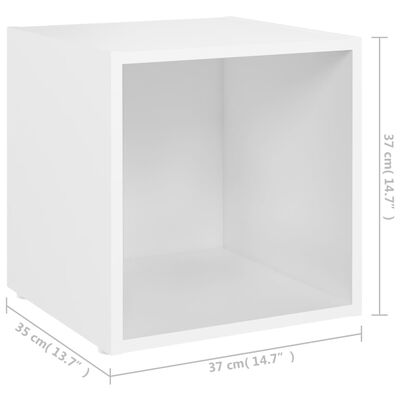 vidaXL TV stolky 2 ks bílé 37 x 35 x 37 cm dřevotříska