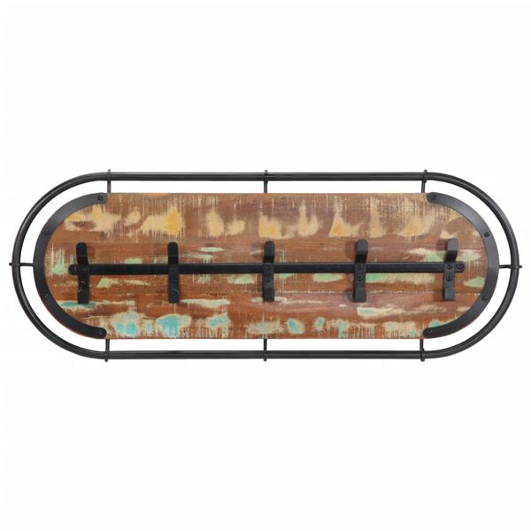 vidaXL N&aacute;stěnn&yacute; vě&scaron;&aacute;k s 5 h&aacute;čky masivn&iacute; recyklovan&eacute; dřevo