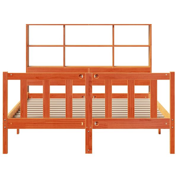 vidaXL Postel s knihovnou bez matrace 160 x 200 cm masivn&iacute; borovice