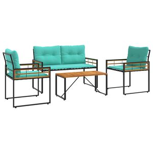 vidaXL Sada venkovního nábytku s polštářem 4 pcs Tyrkysová