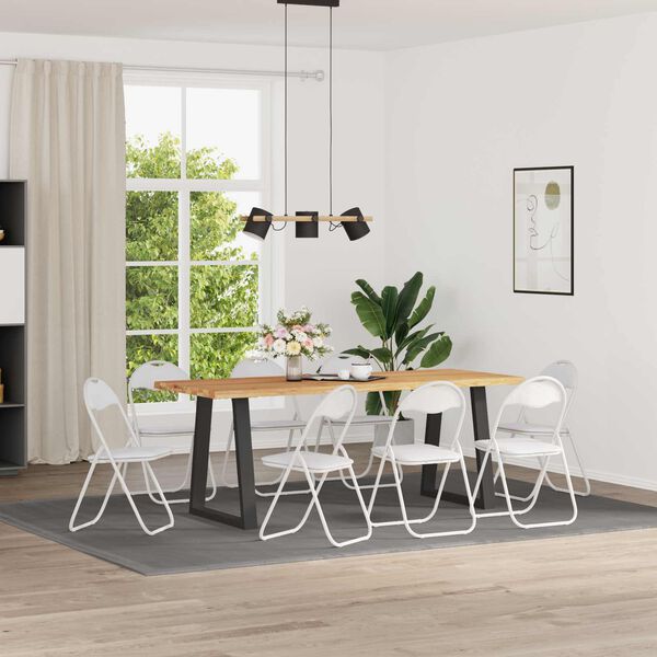 vidaXL Skl&aacute;dac&iacute; židle 8 pcs B&iacute;l&yacute; 48 x 43,5 x 81 cm Uměl&aacute; kůže