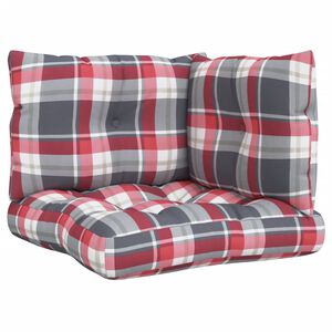 vidaXL Podu&scaron;ky na palety 3 ks červen&eacute; k&aacute;rovan&eacute; textil