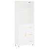 vidaXL Skř&iacute;ň highboard b&iacute;l&aacute; 69,5 x 34 x 180 cm kompozitn&iacute; dřevo