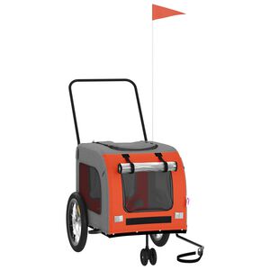 vidaXL Voz&iacute;k za kolo pro psa oranžov&yacute; a &scaron;ed&yacute; oxfordsk&aacute; tkanina/železo