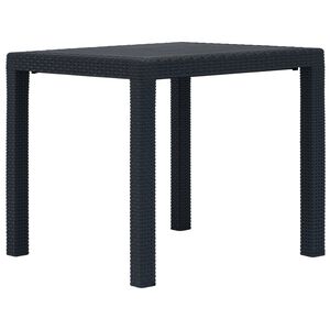 vidaXL Zahradn&iacute; stůl antracitov&yacute; 79x79x72 cm plastov&yacute; ratanov&yacute; vzhled