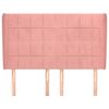 vidaXL Čelo postele typu u&scaron;&aacute;k růžov&eacute; 147x23x118/128 cm samet