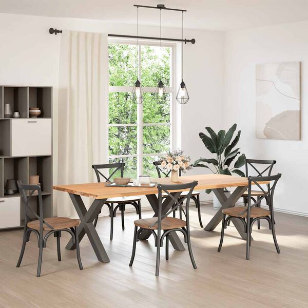 vidaXL Nohy k j&iacute;deln&iacute;mu stolu ve tvaru X, 3 ks, antracitov&eacute;, 90 x (72-73) cm, ocel