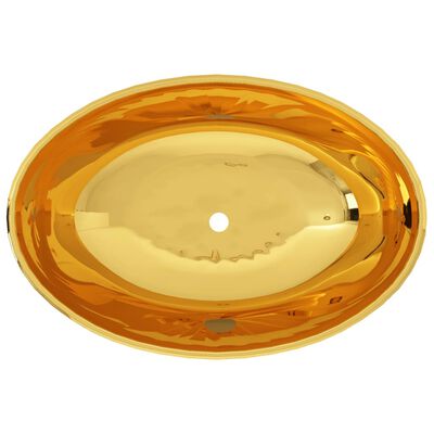 vidaXL Umyvadlo zlaté 40 x 33 x 12,5 cm keramika