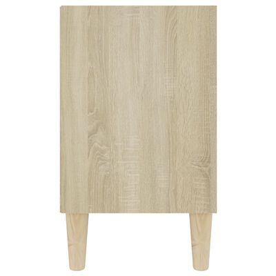 vidaXL TV stolek masivní dřevěné nohy bílý a dub sonoma 103,5x30x50 cm