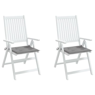 vidaXL Podušky na zahradní židli 2 ks šedé 40 x 40 x 3 cm látka oxford