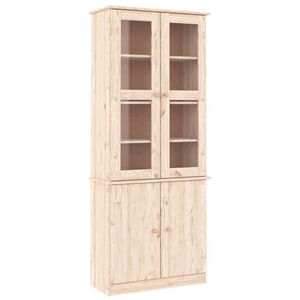 vidaXL Prosklen&aacute; vitr&iacute;na ALTA 77 x 35 x 186,5 cm masivn&iacute; borov&eacute; dřevo